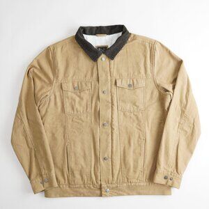 Vans Av Edict II Jacket Trucker Canvas Fleece Lined Corduroy Brown Mens Size L